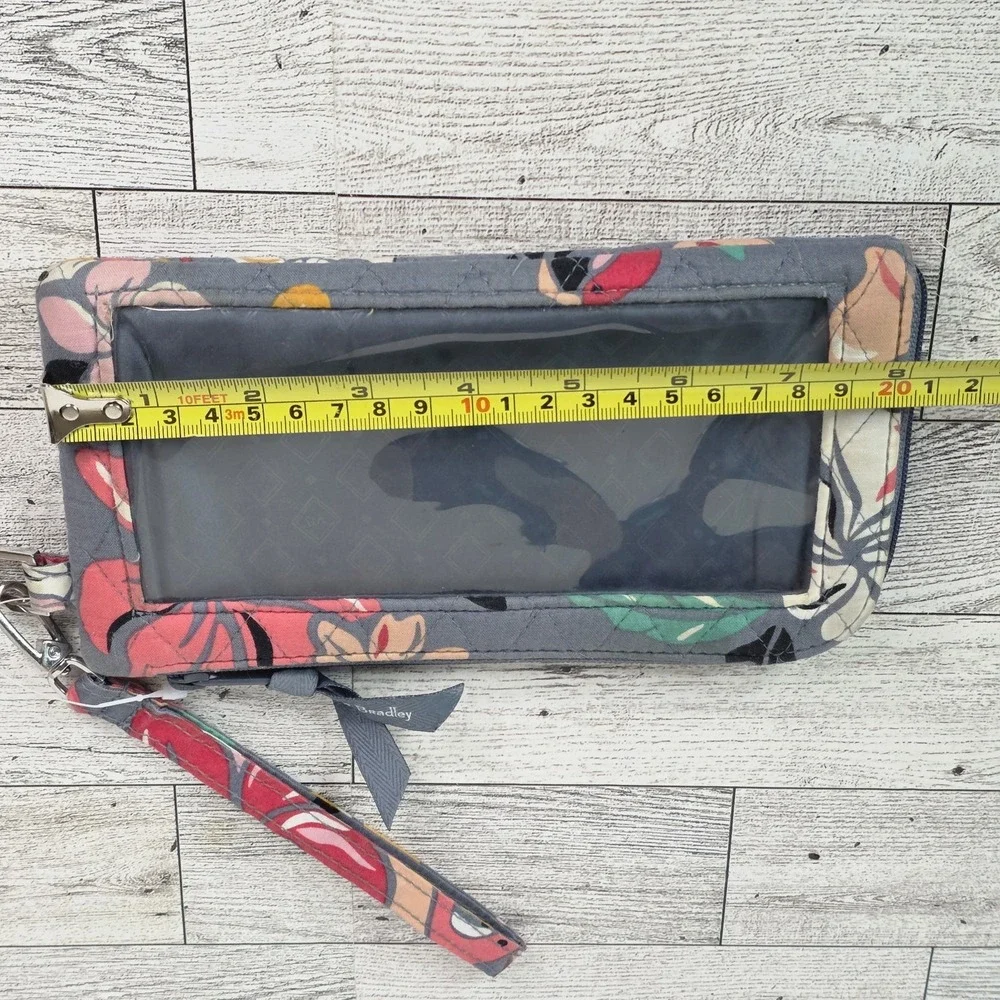Vera Bradley RFID Tech Wristlet Coastal Paradise w. Flamingo Gray Pouch Wallet - Picture 8 of 9